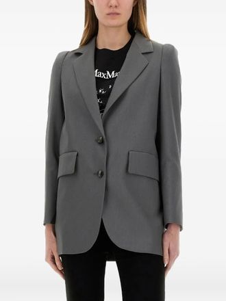 Max Mara padded-shoulder blazer - Grey