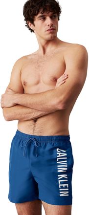 Calvin Klein Mens Medium Drawstring Swim Shorts, Blue (Patch of Blue), L