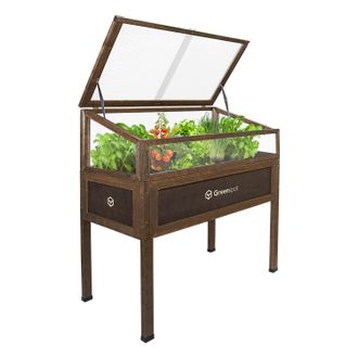 OEM Mini Invernadero Con Cubierta Para Balc&oacute;n Y Terraza 110x55x120 Cm Greenspot - Invernadero Sobre Plataforma De Madera, Cama Elevada De Madera, Marco Fr