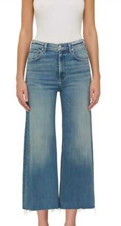 Citizens Of Humanity Womens Lyra Crop Wide Leg In Blue
