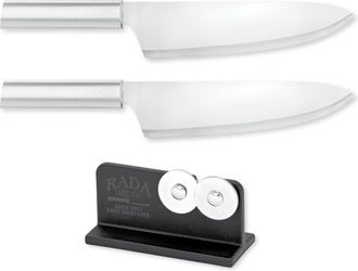 Rada Cutlery 8.5-Inch French Chef Knife Set of 2 & Quick Edge Knife Sharpener