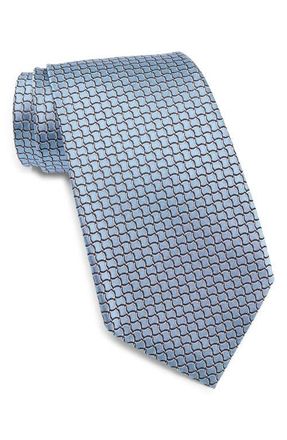 Ermenegildo Zegna Tile Silk Tie in Br Blu Fan at Nordstrom
