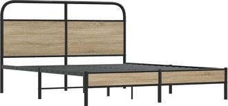 vidaXL Estructura de cama sin colchón 160x200 cm madera roble ahumado Vidaxl