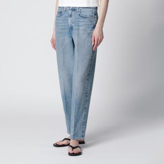 A Gold E Jeans 80s con pieghe in denim indaco
