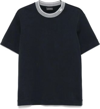 Emporio Armani T-shirt con dettaglio a righe - Blu