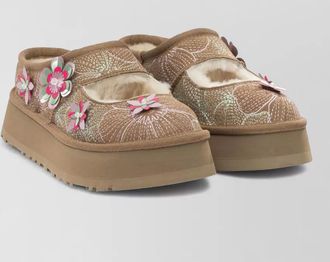 UGG bea meadow floral platform mary jane slippers