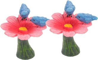 OEM 6 Pezzi Micro Paesaggio Ornamento Giardino Uccello Figurina Scena Decori Bonsai Ornamento Paesaggio Fiaba Statue Fiaba Decorazione Resina Rossa Ferro