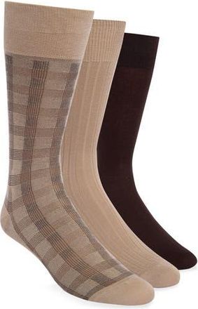 Lorenzo Uomo 3-Pack Dress Socks in Brown at Nordstrom Rack