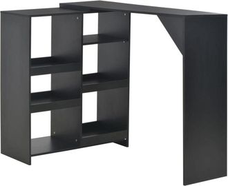 vidaXL Bar Table with Moveable Shelf Black 138x39x110 cm Vidaxl