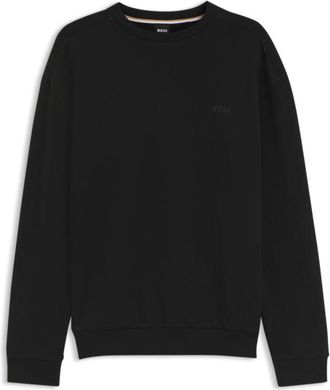 BOSS Logo-embroidered cotton sweatshirt with satin piping