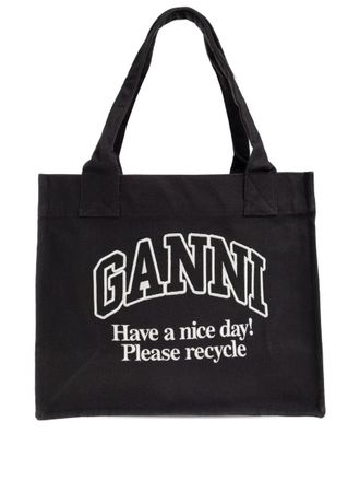 Ganni Recycled Cotton Large Tote Bag