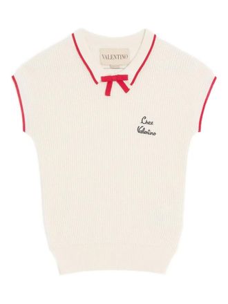 Valentino Garavani bow-detailing top - Neutrals