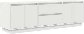 vidaXL Tv Cabinet with led Lights White 160.5x41x50 cm Vidaxl