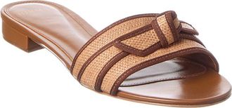 Alexandre Birman Grosgrain Raffia Flat