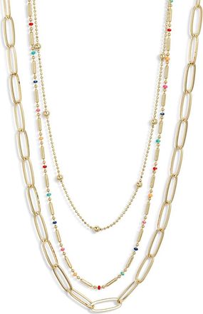 Nordstrom Set of 2 Enamel Dot Chain Layered Necklaces in Multi- Gold at Nordstrom