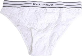 Dolce & Gabbana Lace Slip Brief - Dames - Onderbroek - Wit - S - Ondergoed
