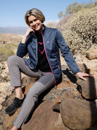 Catamaran Softshelljacke CATAMARAN, Damen, Gr. 36/38, blau (dunkelblau), 100% Polyester, unifarben, Jacken Softshelljacke