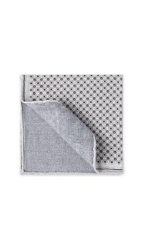 Brunello Cucinelli Pocket square with pattern in Light Grey at Nordstrom