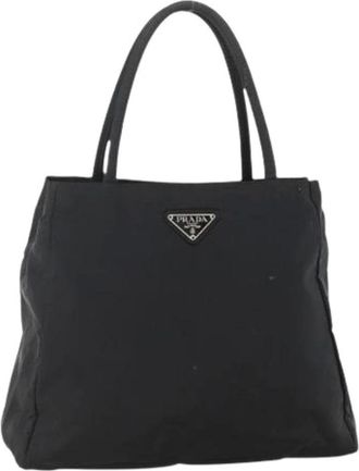 Prada Pre-owned Tote Bags, female, Black, Size: ONE SIZE Pre-owned Vintage Nylon Hand Bag