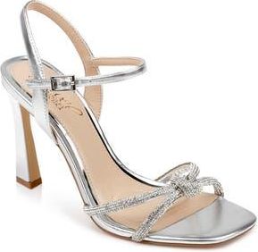 Badgley Mischka Madison Ankle Strap Sandal in Silver Met at Nordstrom Rack, Size 6.5