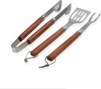 Andrea House Andrea House - Cc14065 Set 3 Utensilios Barbacoa Madera Acero Inox - Ref: Cc14065