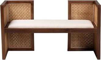 Baxton Studio Lovina Bohemian Wood Accent Bench
