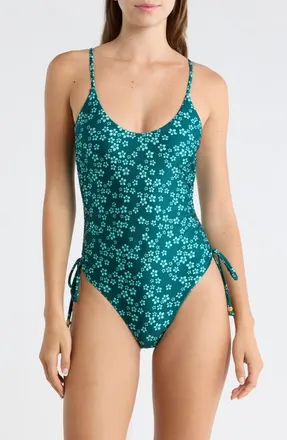 Kulani Kinis Ruched Cinched Tie One-Piece Swimsuit in Moonkiss at Nordstrom, Size X-Large