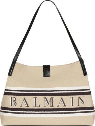 Balmain Medium Release Shopper Bag - Dames - Shoppers - Beige - ONE Size - Katoen - Tassen