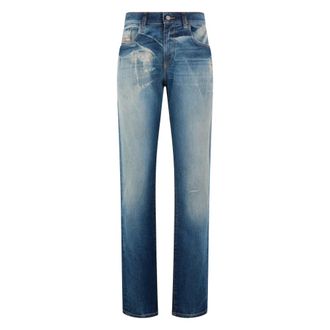 Diesel Slim-fit Jeans, male, Blue, Size: W33 Straight jeans in faded denim of quality
