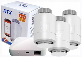 OEM 3 Cabezales De Termostato Rtx + Puerta De Enlace Lan Zigbee Tuya Set3