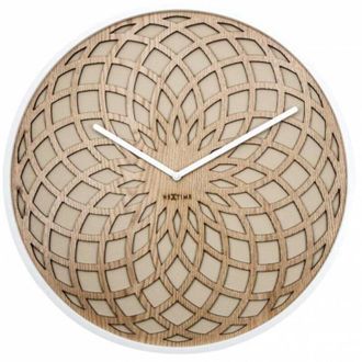 NeXtime Clock - NEXTIME - 3149BE - Beige - White - Wood - 50 cm