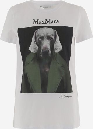 Max Mara Womens T-Shirt Printed Cotton White T-Shirts & Jerseys