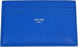 Celine Pre-owned Card case - Dames - Vintage Accessoires - Blauw - ONE Size - Leer - Vintage