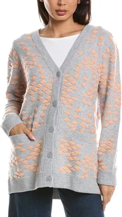 Fort&eacute; Cashmere Loop Stitch 100% Cashmere Cardigan