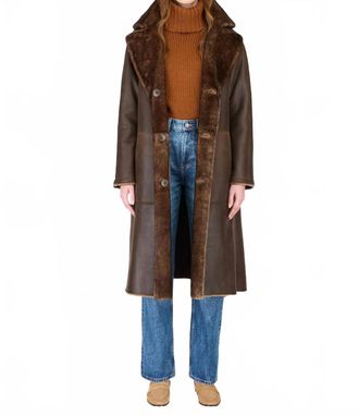 HiSO Zira Shearling Coat In Chocolate Brown