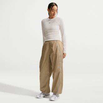 Nike Womens Nike Sportswear Loose High-Rise Track Pants in Brown | IU2654-297