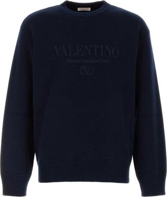 Valentino Garavani Maglia - Heren - Ronde hals truien - Blauw - L - Truien & Vesten