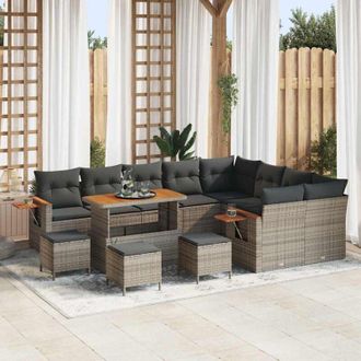 vidaXL Conjunto De Sof&aacute; De Jard&iacute;n 13 Pcs Gris 110 X 55 X 71 Cm Vidaxl