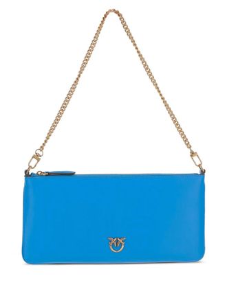 Pinko chain-strap leather clutch - Blue
