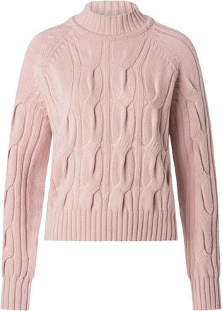 More & More More & More - Gebreide coltrui met kabels - Dames - Truien - Roze - Maat: 3XL Wol