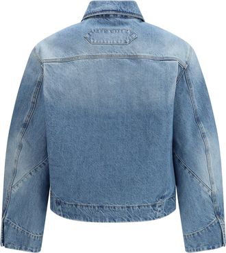Jacquemus Mens Denim Jacket Blue-Tabac Polyamide; Cotton Blue/tabac