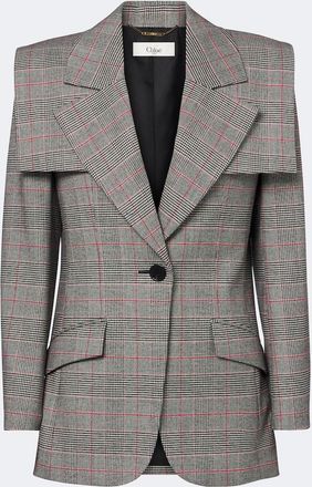 Chlo&eacute; Chlo&eacute; Prince of Wales Check wool-blend jacket
