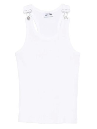 Jean Paul Gaultier Geribbelde tanktop - Wit