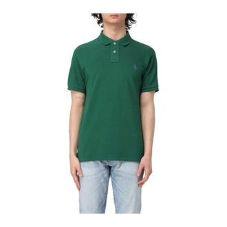 Polo Ralph Lauren Polo Shirts, male, Green, Size: 2XL Slim Cotton Polo Shirt