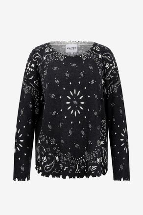 Kujten Pullover mit Rundhalsausschnitt aus Kaschmir Mela Bandana