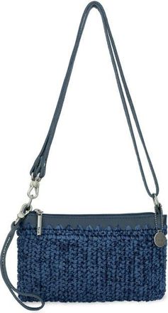 The Sak Vita Hand Crochet Crossbody Wristlet in Denim Tonal Straw at Nordstrom