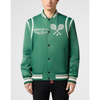 Philipp Plein College Bomber Tennis Club Men in Green at Nordstrom, Size Xxx-Large