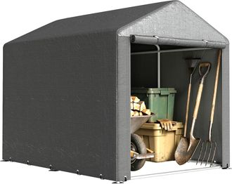 OEM Carpa Para Herramientas Bicicletas Y Motos 1,6x2,2x1,7 M Con 2 Habitaciones Puerta Con Cremallera Impermeable Gris