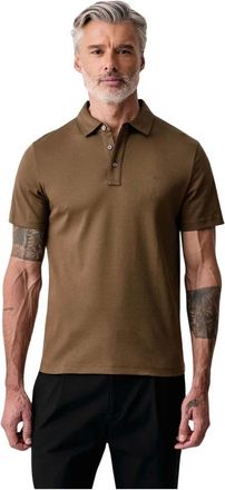 Michael Kors Polo in Cotone con Logo Ricamato - - Tops - Uomo - Marrone - M
