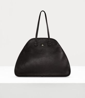 Vivienne Westwood Yasmina Large Handbag Aniline Leather Black-dark-silver